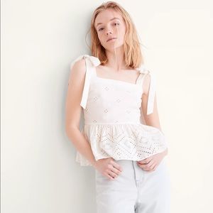 Madewell Rosalie Tie-Strap Top in Geo Eyelet